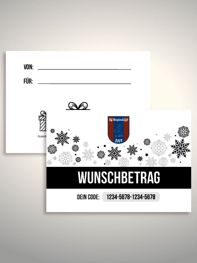 Weihnachtsgutschein per Versand (Weiß)
