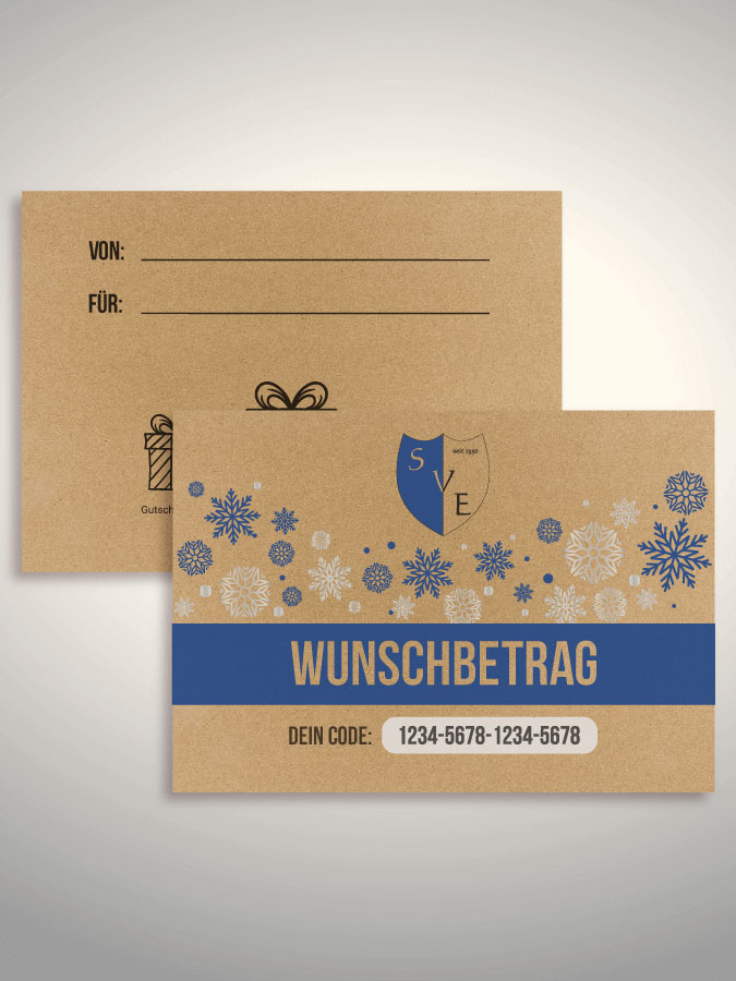 Weihnachtsgutschein per Versand (Kraftpapier)