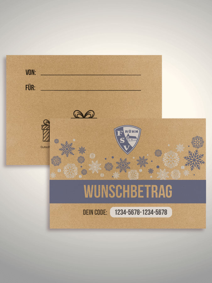 Weihnachtsgutschein per Versand (Kraftpapier)