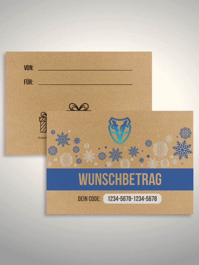 Weihnachtsgutschein per Versand (Kraftpapier)