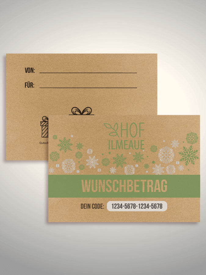 Weihnachtsgutschein per Versand (Kraftpapier)
