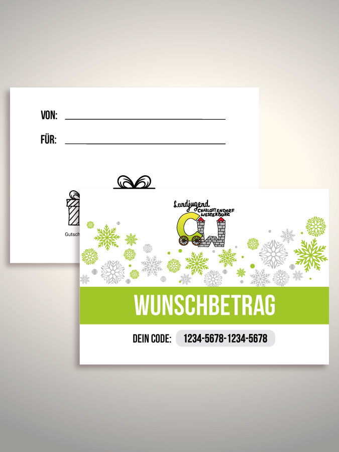 Weihnachtsgutschein per Versand (Weiß)