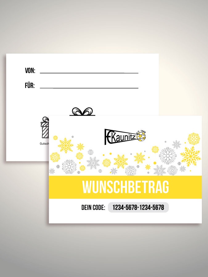 Weihnachtsgutschein per Versand (Weiß)