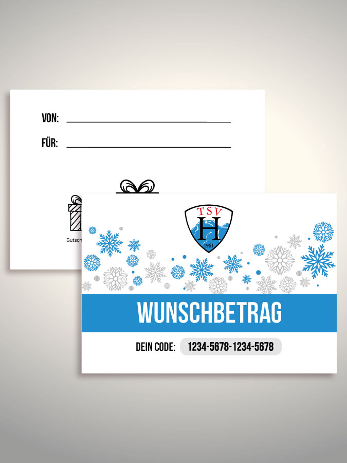 Weihnachtsgutschein per Versand (Weiß)