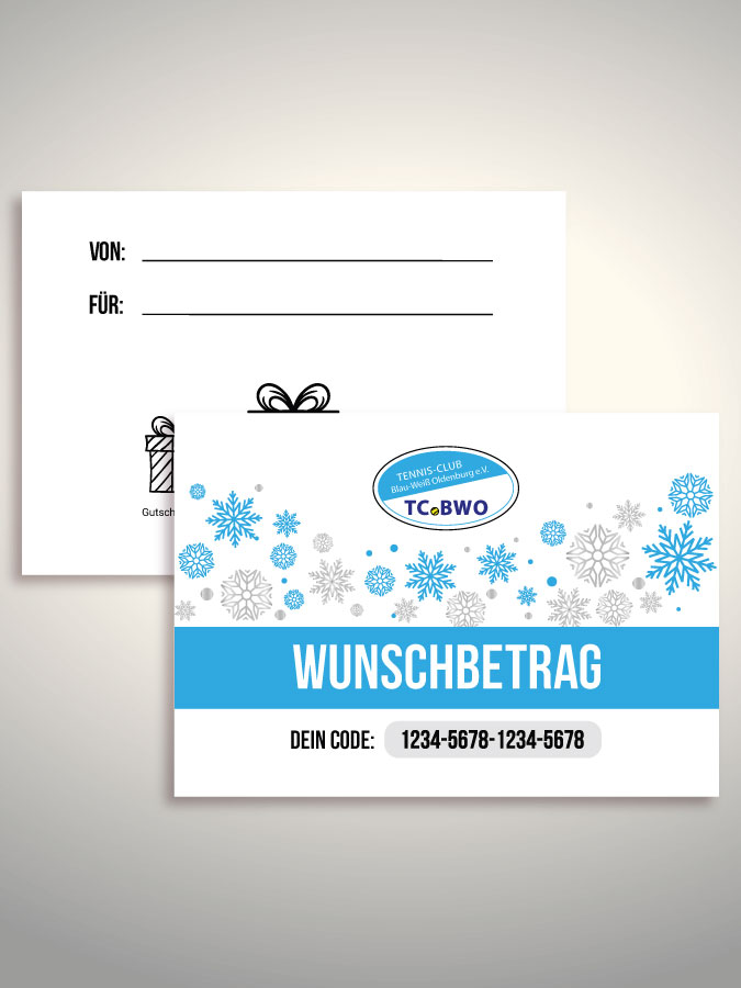 Weihnachtsgutschein per Versand (Weiß)