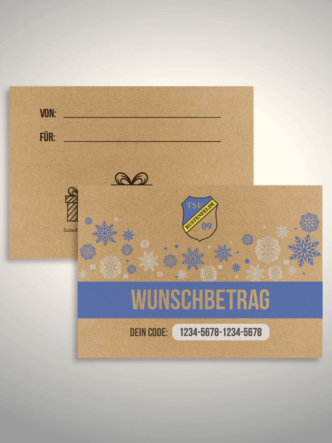 Weihnachtsgutschein per Versand (Kraftpapier)