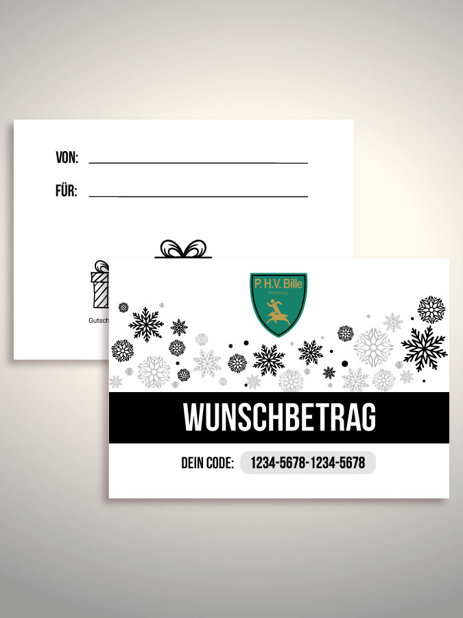 Weihnachtsgutschein per Versand (Weiß)