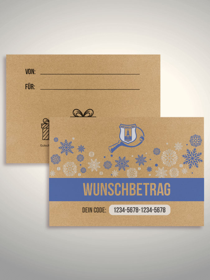 Weihnachtsgutschein per Versand (Kraftpapier)