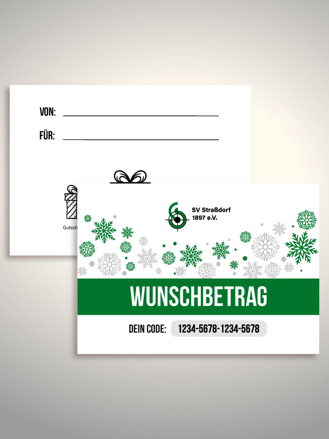 Weihnachtsgutschein per Versand (Weiß)