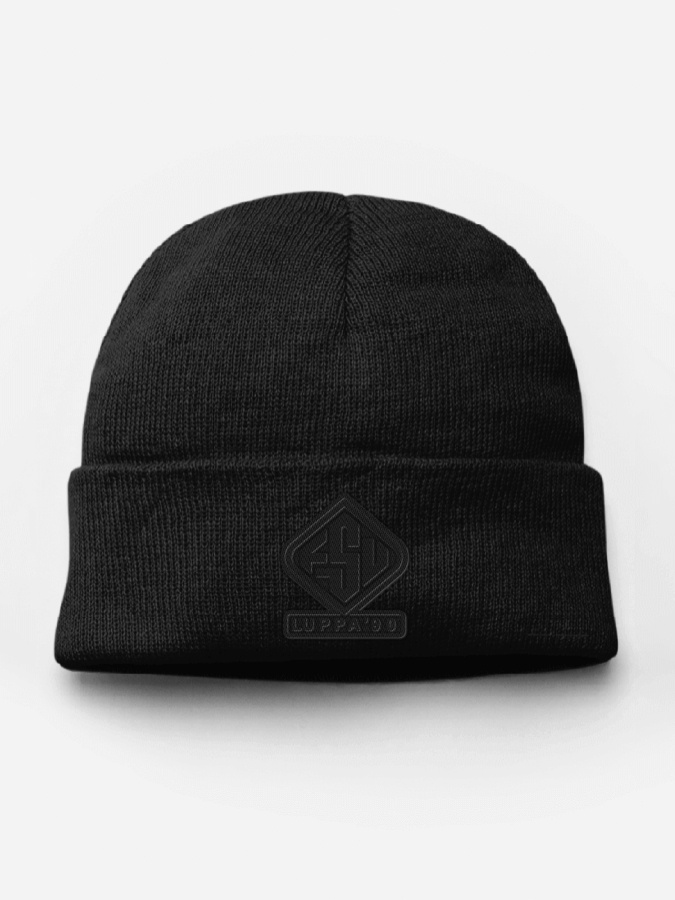 Beanie Kids All Black Sticklogo