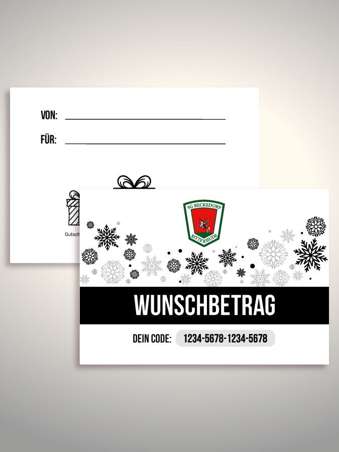 Weihnachtsgutschein per Versand (Weiß)