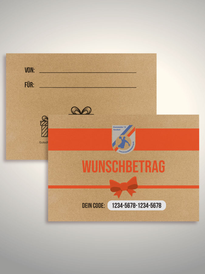 Geschenkgutschein per Versand (Kraftpapier)