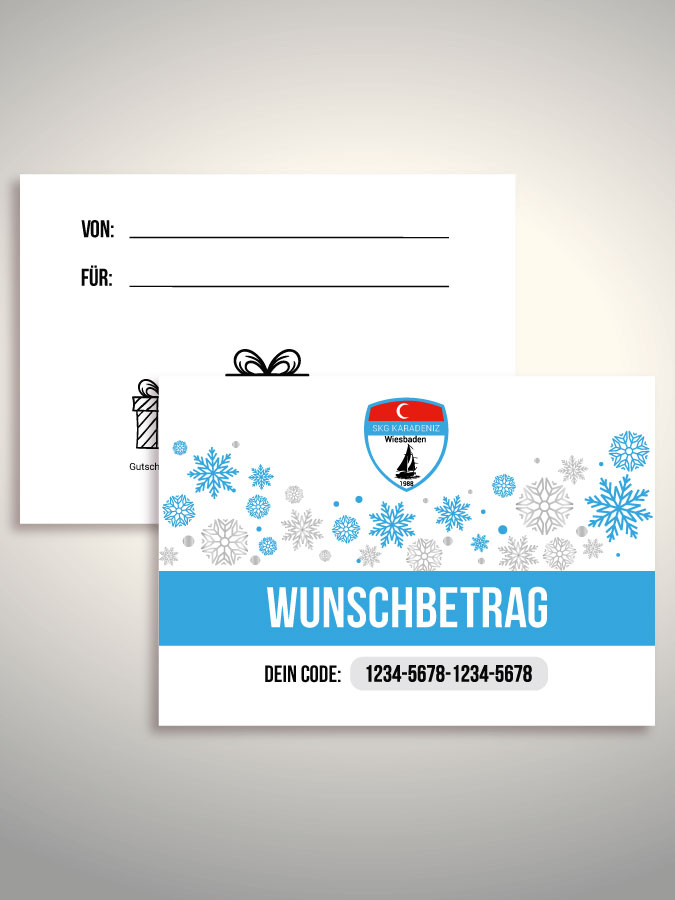 Weihnachtsgutschein per Versand (Weiß)