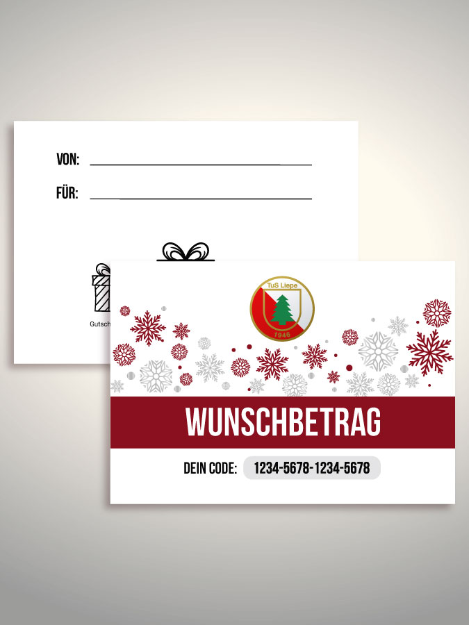 Weihnachtsgutschein per Versand (Weiß)