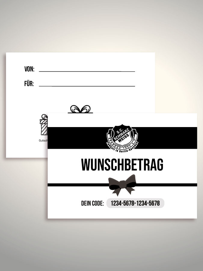 Geschenkgutschein per Versand (Weiß)