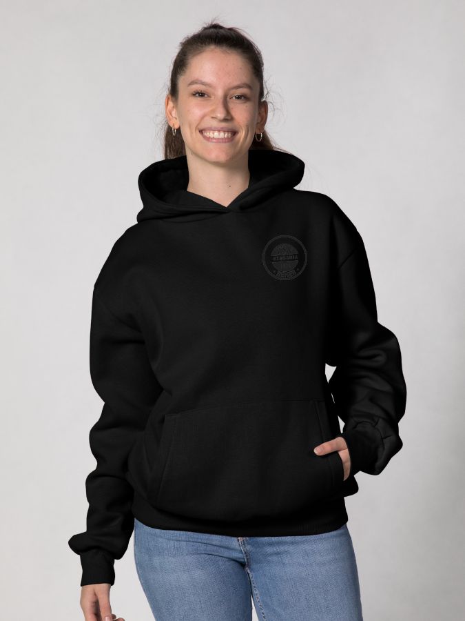 Hoodie Heavyweight Oversize All Black Damen
