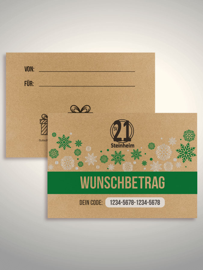 Weihnachtsgutschein per Versand (Kraftpapier)