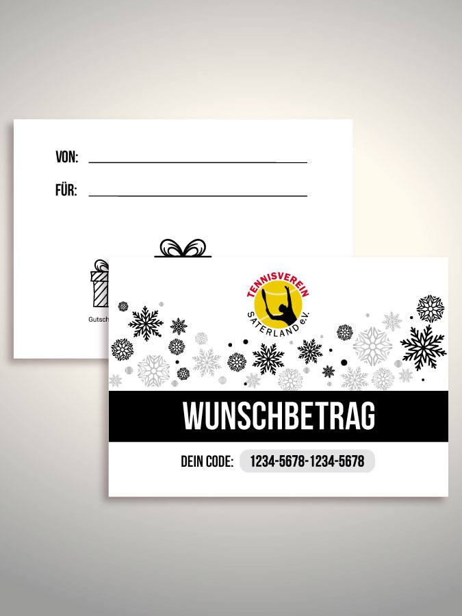 Weihnachtsgutschein per Versand (Weiß)