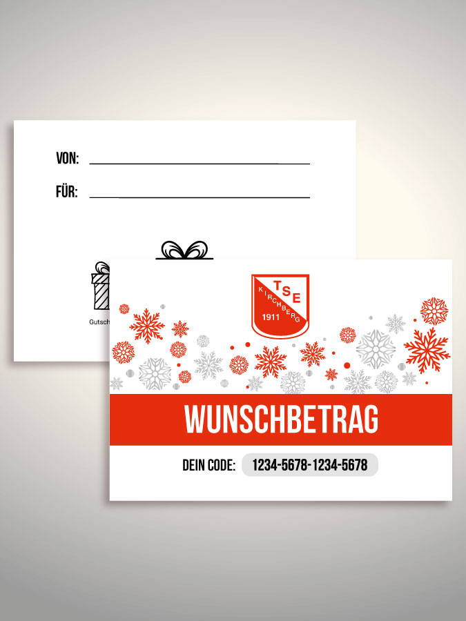 Weihnachtsgutschein per Versand (Weiß)