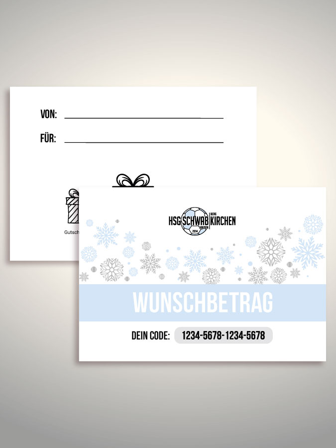 Weihnachtsgutschein per Versand (Weiß)