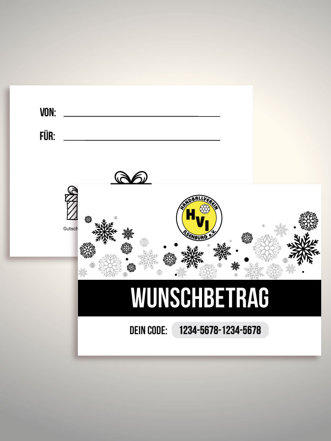 Weihnachtsgutschein per Versand (Weiß)