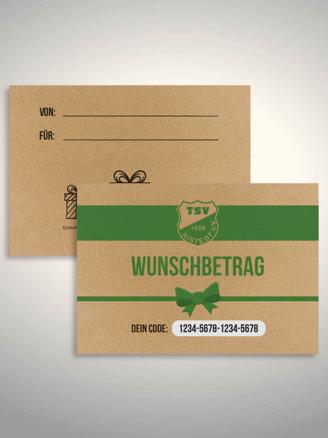 Geschenkgutschein per Versand (Kraftpapier)