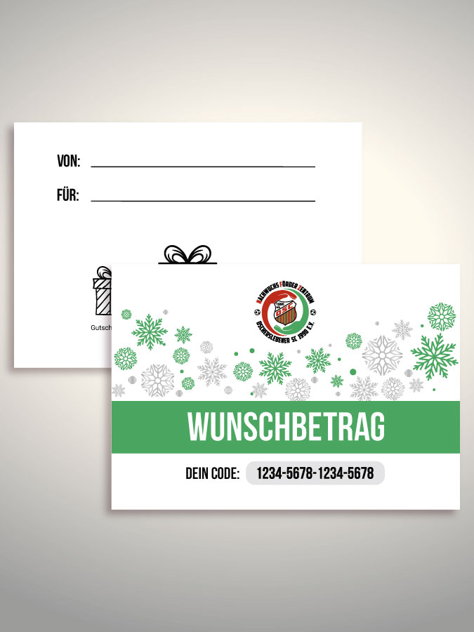 Weihnachtsgutschein per Versand (Weiß)