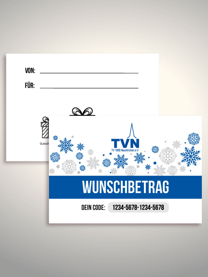 Weihnachtsgutschein per Versand (Weiß)