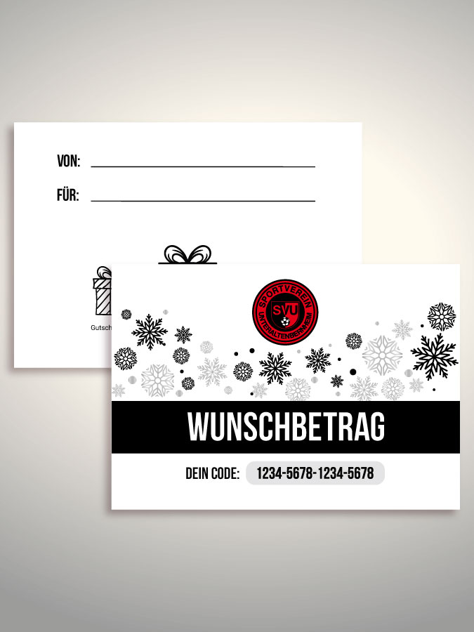 Weihnachtsgutschein per Versand (Weiß)
