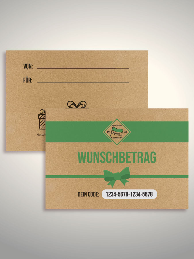 Geschenkgutschein per Versand (Kraftpapier)
