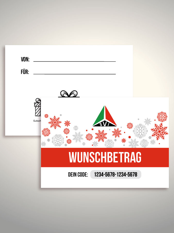 Weihnachtsgutschein per Versand (Weiß)