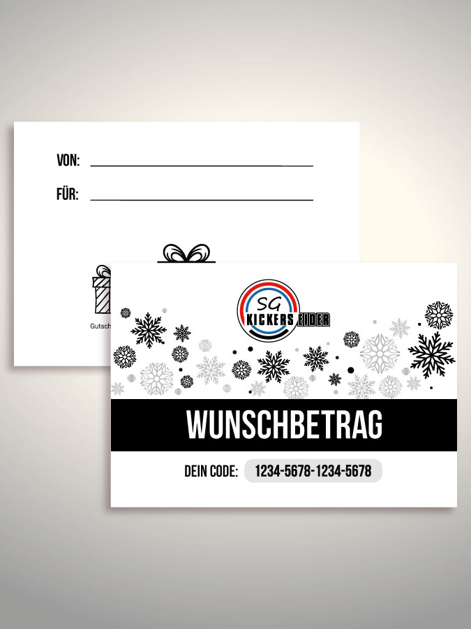 Weihnachtsgutschein per Versand (Weiß)