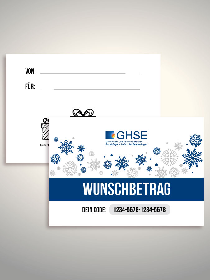 Weihnachtsgutschein per Versand (Weiß)