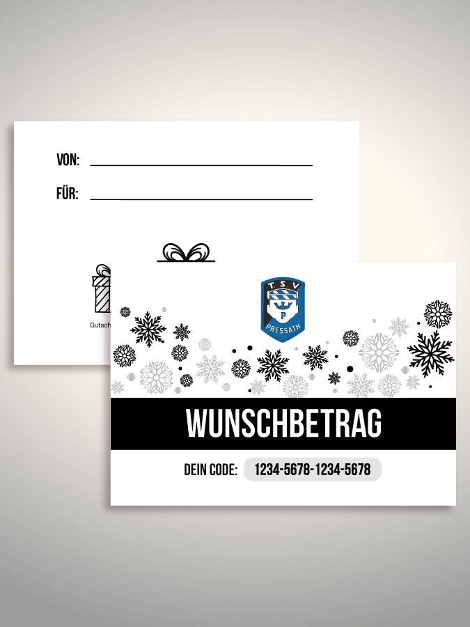 Weihnachtsgutschein per Versand (Weiß)