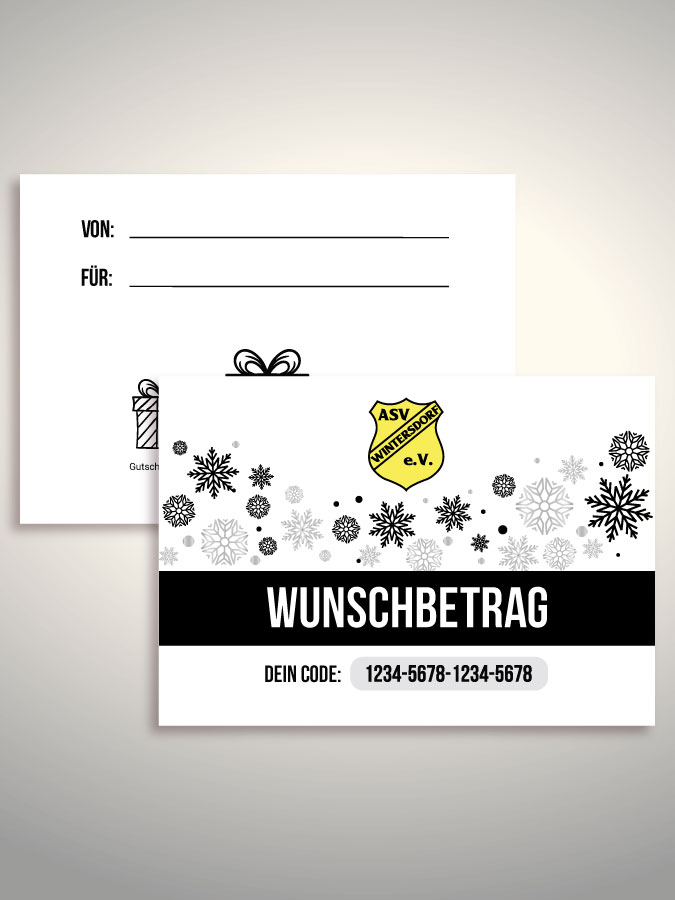 Weihnachtsgutschein per Versand (Weiß)
