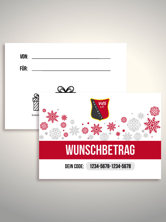 Weihnachtsgutschein per Versand (Weiß)