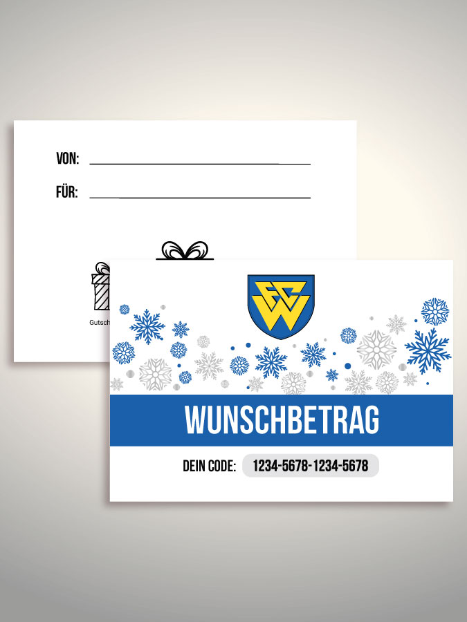 Weihnachtsgutschein per Versand (Weiß)