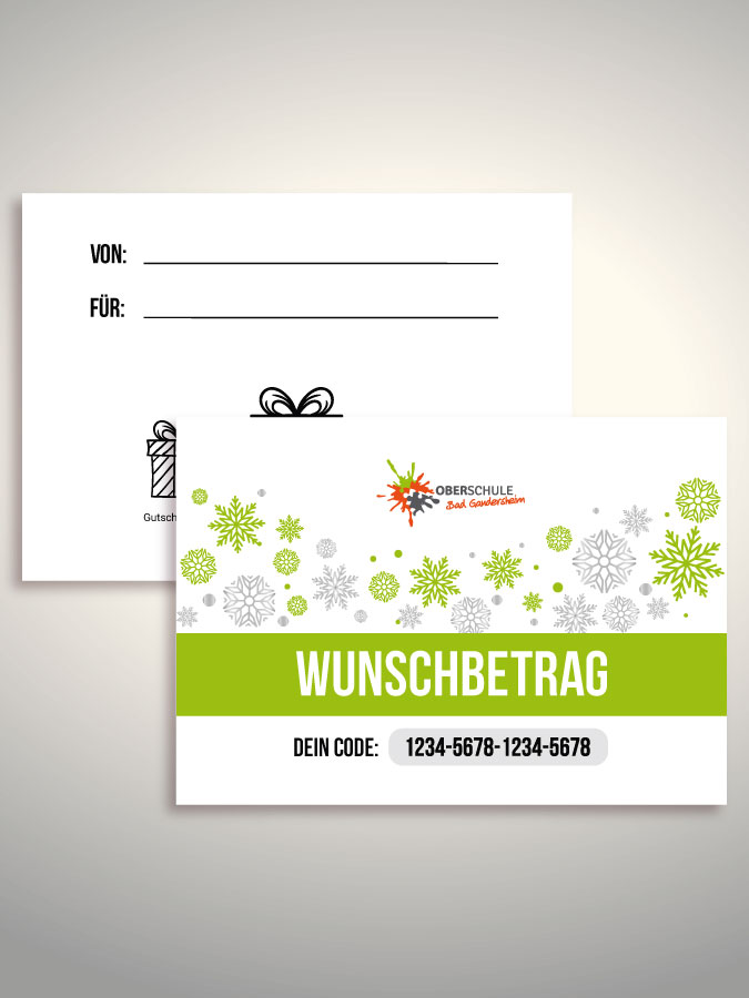 Weihnachtsgutschein per Versand (Weiß)