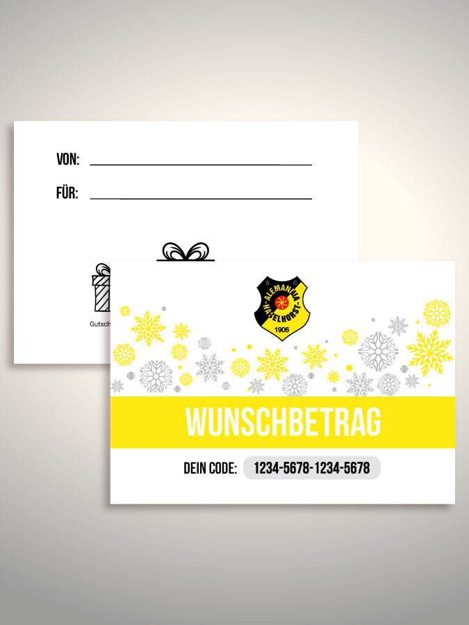 Weihnachtsgutschein per Versand (Weiß)
