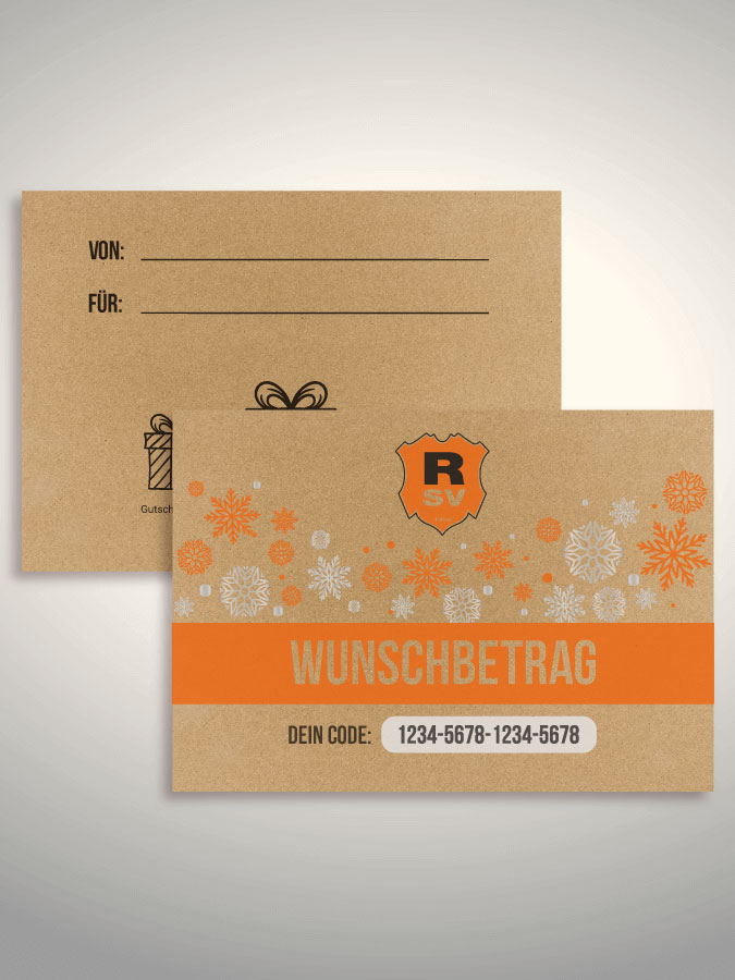 Weihnachtsgutschein per Versand (Kraftpapier)