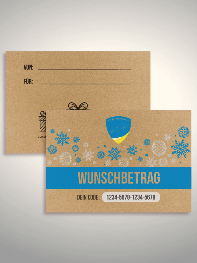 Weihnachtsgutschein per Versand (Kraftpapier)