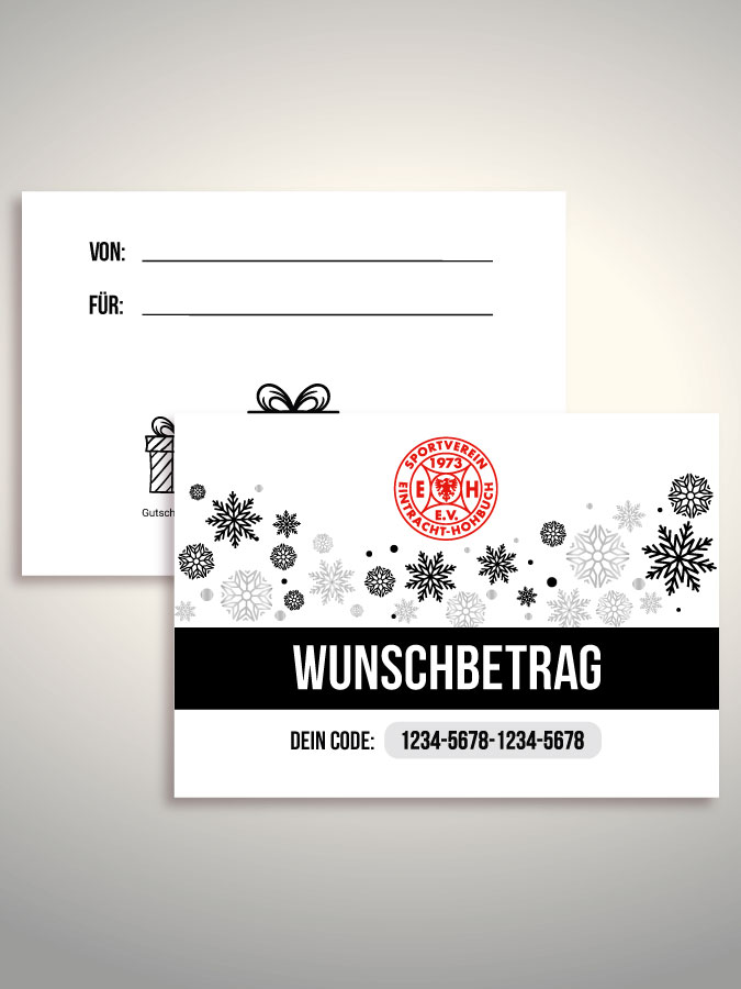 Weihnachtsgutschein per Versand (Weiß)