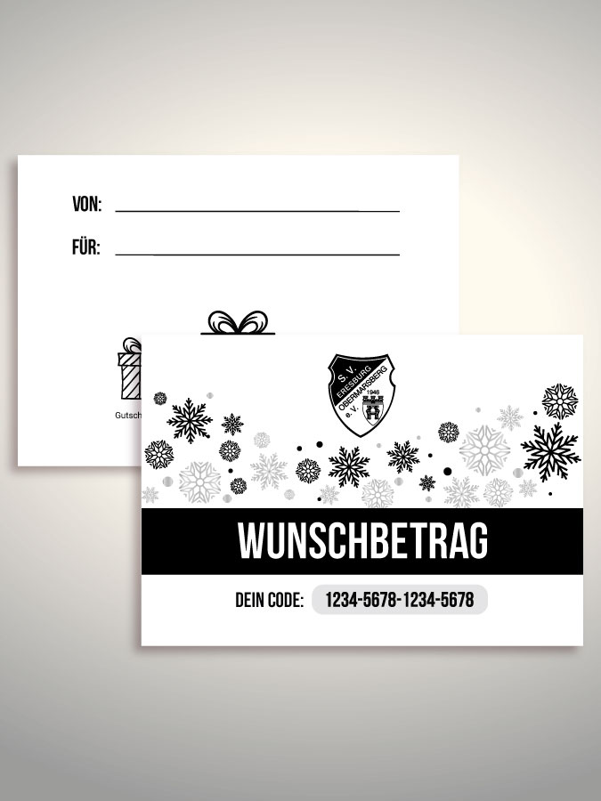 Weihnachtsgutschein per Versand (Weiß)