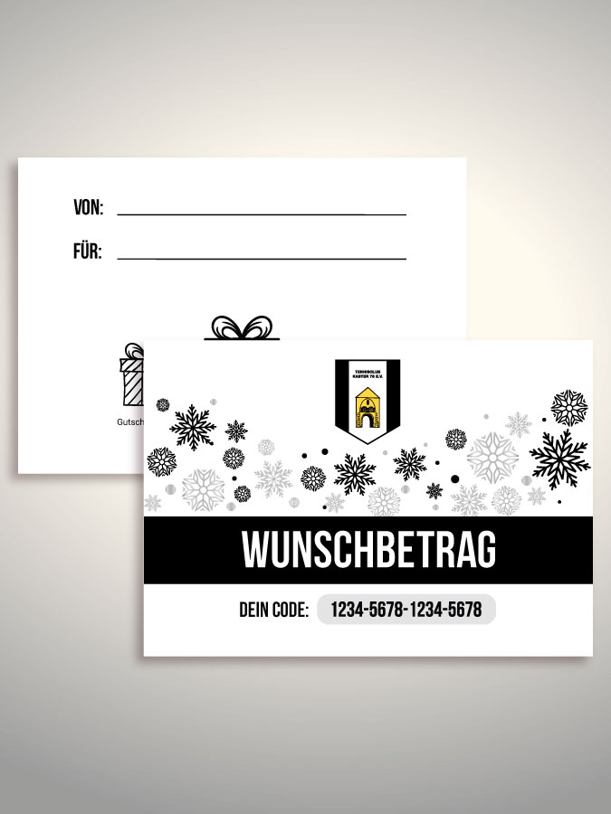 Weihnachtsgutschein per Versand (Weiß)