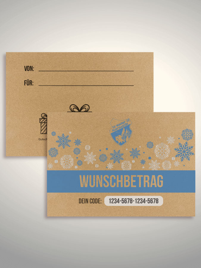 Weihnachtsgutschein per Versand (Kraftpapier)