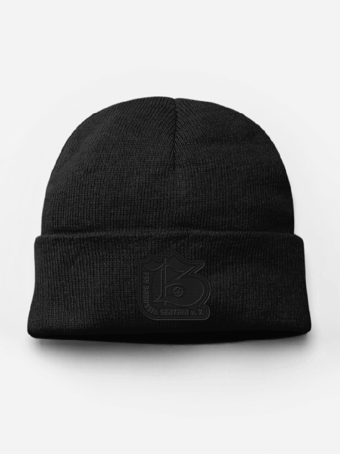 Beanie Kids All Black Sticklogo