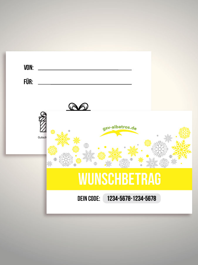 Weihnachtsgutschein per Versand (Weiß)