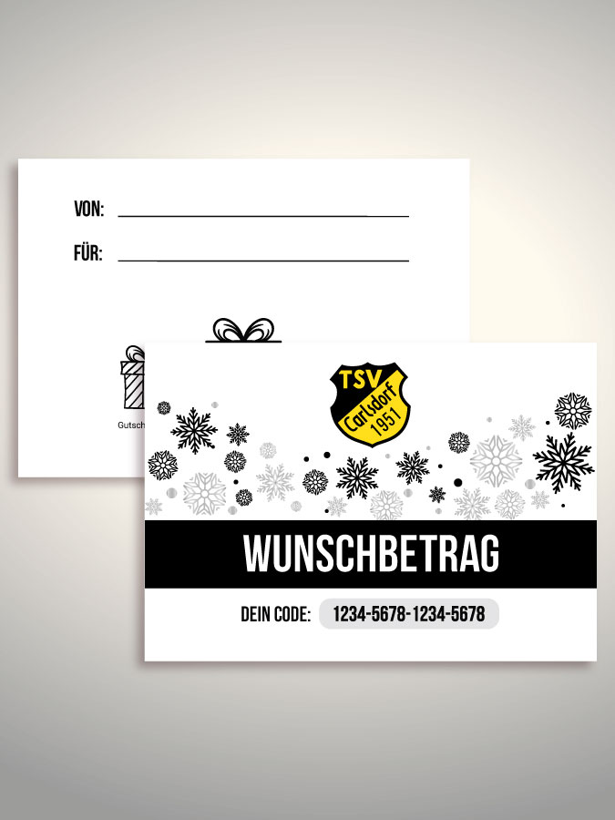 Weihnachtsgutschein per Versand (Weiß)