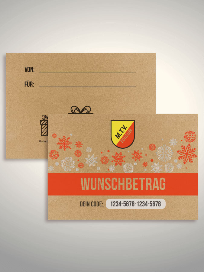 Weihnachtsgutschein per Versand (Kraftpapier)