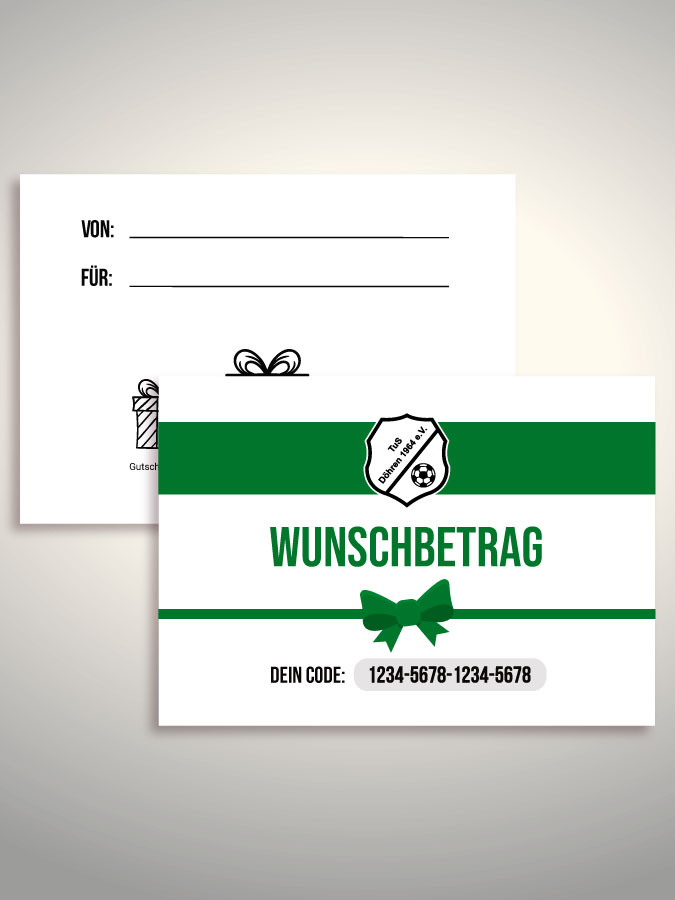 Geschenkgutschein per Versand (Weiß)